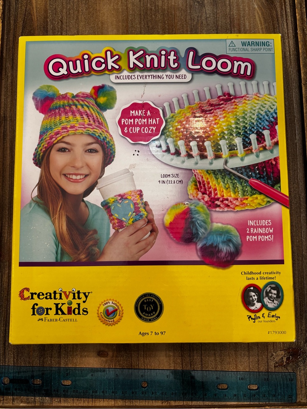 Creativity for Kids Quick Knit Loom Rainbow Hat & Cup Cozy Kit